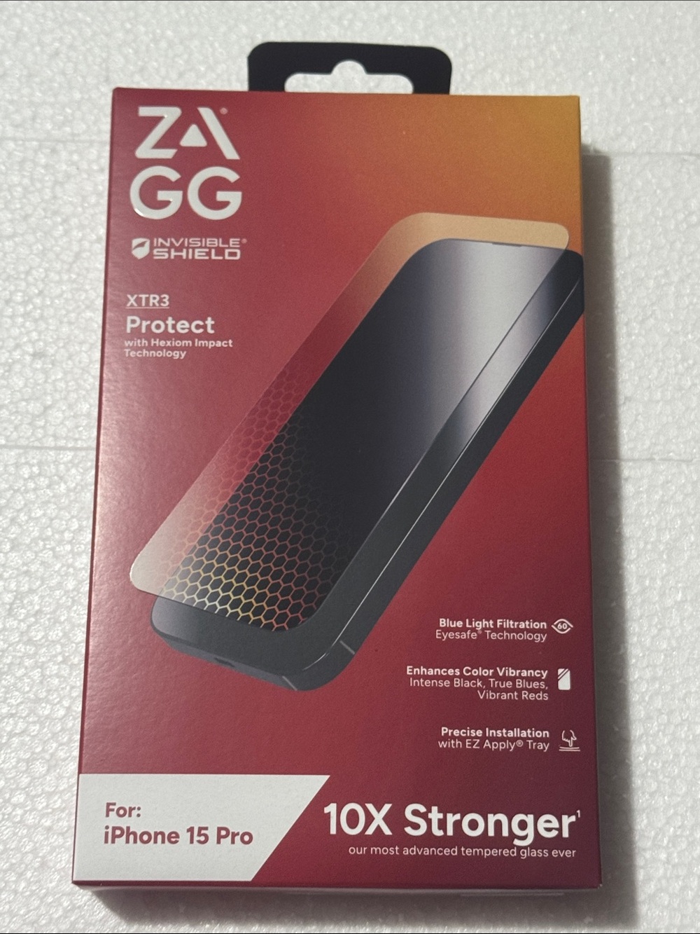 InvisibleShield XTR3 Protect Screen Protector for iPhone 15 Pro - Red/Orange
